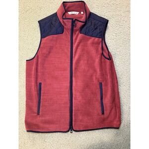 Women's Peter Millar quilted Navy and Maroon fleece vest size M
